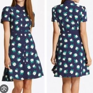 Draper James Navy Floral Midi Dress